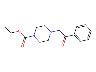 1-Piperazinecarboxylic acid, 4-(2-oxo-2-phenylethyl)-, ethyl ester structure
