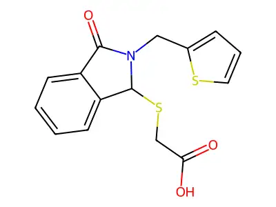 2-[[3-oxo-2-(thiophen-2-ylmethyl)-1H-isoindol-1-yl]sulfanyl]acetic Acid structure