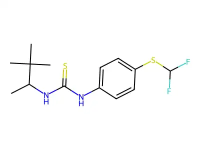 1-(4-Difluoromethylsulfanyl-phenyl)-3-(1,2,2-trimethyl-propyl)-thiourea structure