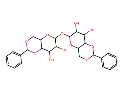 4,6-O-benzylidene-alpha-D-glucopyranosyl-(1-->1)-4',6'-O-benzylidene-alpha-D-glucopyranoside structure