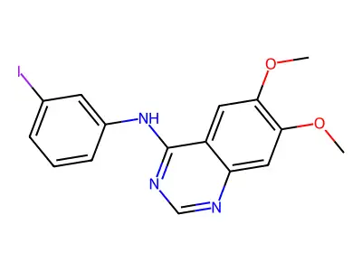 N-(3-Iodophyenyl)-6,7-dimethoxyoxy-4-quinazolina structure