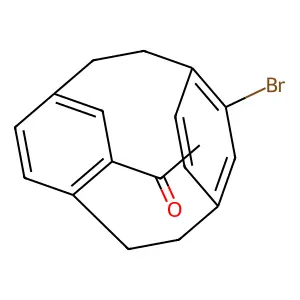 Methyl(11-bromotricyclo[8.2.2.24,7]hexadeca-4,6,10,12(1),13,15-hexen-5-yl) ketone structure