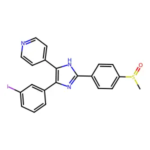 4-[4-(3-碘苯基)-2-(4-甲亚磺酰基苯基)-1H-咪唑-5-基]吡啶 structure