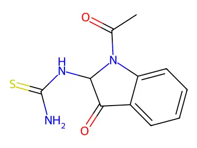 3H-Indol-3-one, 1-acetyl-2-[(aminothioxomethyl)amino]-1,2-dihydro- structure