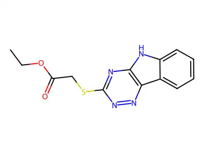 ethyl 2-(5H-[1,2,4]triazino[5,6-b]indol-3-ylsulfanyl)acetate structure