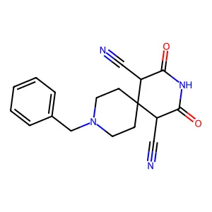 9-Benzyl-2,4-dioxo-3,9-diazaspiro[5.5]undecane-1,5-dicarbonitrile structure
