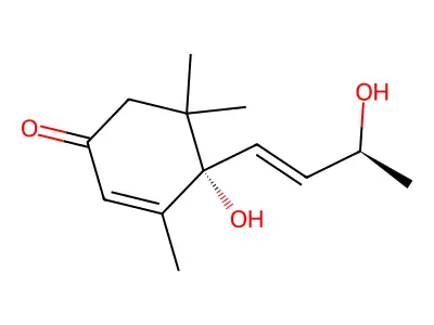 4-Hydroxy-4-(3-hydroxy-1-butenyl)-3,5,5-trimethyl-2-cyclohexen-1-one structure