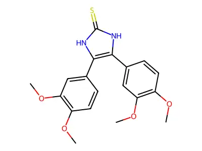 4,5-bis(3,4-dimethoxyphenyl)-1,3-dihydro-2H-imidazole-2-thione structure