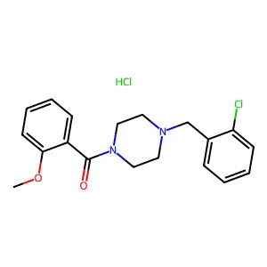 Piperazine, 1-(o-chlorobenzyl)-4-(o-methoxybenzoyl)-, hydrochloride structure
