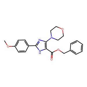 Phenylmethyl 2-(4-methoxyphenyl)-5-(4-morpholinyl)-1H-imidazole-4-carboxylate structure
