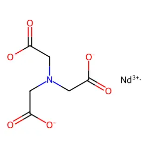 Neodymium, (N,N-bis((carboxy-kappa-O)methyl)glycinato(3-)-kappa-N,kappa-O)- structure