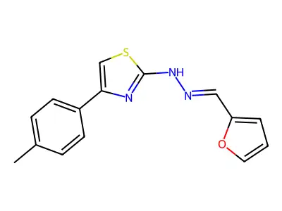 N-[(Z)-2-furylmethyleneamino]-4-(p-tolyl)thiazol-2-amine structure