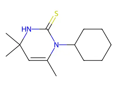 2(1H)-Pyrimidinethione, 1-cyclohexyl-3,4-dihydro-4,4,6-trimethyl- structure