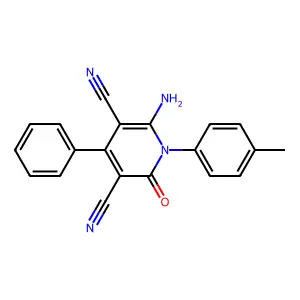 2-Amino-1-(4-methylphenyl)-6-oxo-4-phenylpyridine-3,5-dicarbonitrile structure