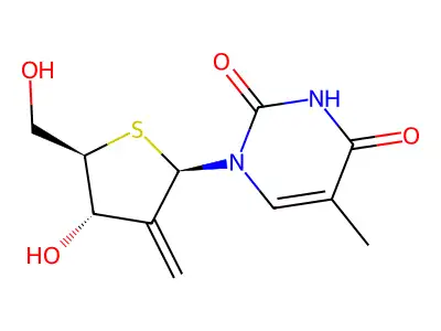 2'-Methylidene-4'-thiothymidine structure