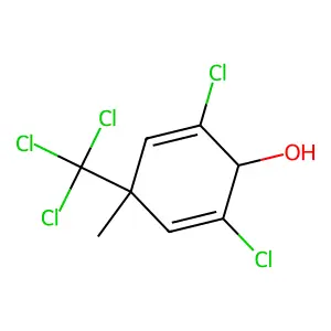2,6-Dichloro-4-methyl-4-(trichloromethyl)cyclohexa-2,5-dien-1-ol structure