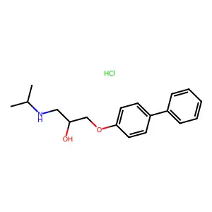 2-Propanol, 1-(4-biphenylyloxy)-3-(isopropylamino)-, hydrochloride structure
