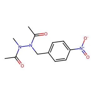 N'-acetyl-N-methyl-N'-[(4-nitrophenyl)methyl]acetohydrazide structure
