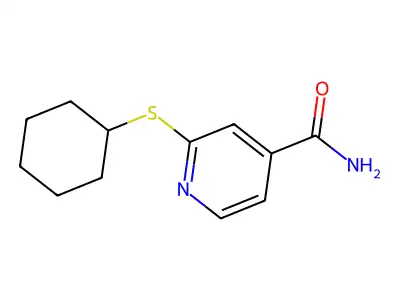 2-(Cyclohexylsulfanyl)pyridine-4-carboxamide structure