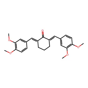 2,6-Bis[(3,4-dimethoxyphenyl)methylidene]cyclohexan-1-one structure