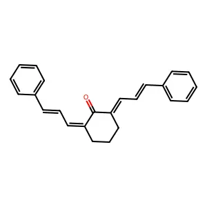 2,6-Bis(3-phenyl-2-propen-1-ylidene)cyclohexanone structure