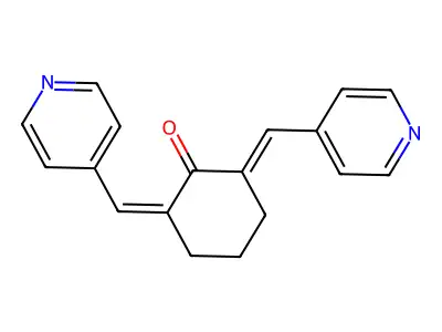 Cyclohexanone, 2,6-bis(4-pyridinylmethylene)-, (2E,6E)- structure