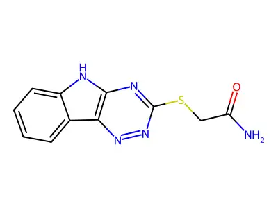 2-(5H-[1,2,4]triazino[5,6-b]indol-3-ylsulfanyl)acetamide structure