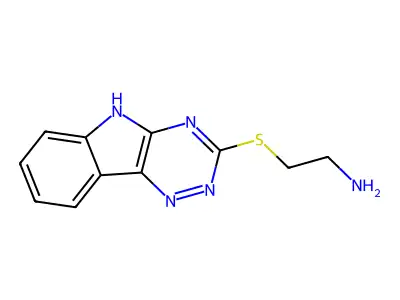2-(5H-[1,2,4]triazino[5,6-b]indol-3-ylsulfanyl)ethanamine structure