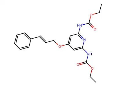 ethyl N-[6-(ethoxycarbonylamino)-4-(3-phenylprop-2-enoxy)-2-pyridinyl]carbamate structure