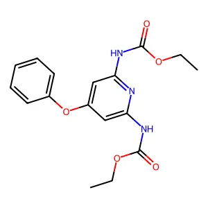 ethyl N-[6-(ethoxycarbonylamino)-4-phenoxypyridin-2-yl]carbamate structure