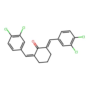 2,6-Bis(3,4-dichlorobenzylidene)cyclohexanone structure