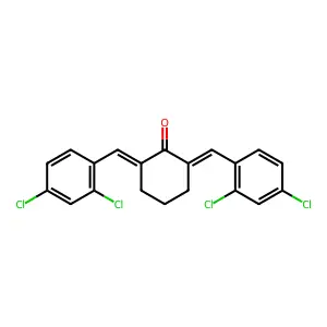 2,6-Bis[(2,4-dichlorophenyl)methylidene]cyclohexan-1-one structure