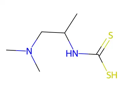 Carbamic acid, N-(2-(dimethylamino)-1-methylethyl)dithio- structure
