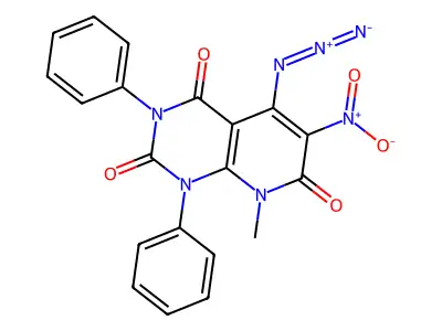 5-Azido-8-methyl-6-nitro-1,3-diphenylpyrido[2,3-d]pyrimidine-2,4,7-trione structure