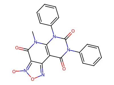 8-Methyl-5-oxido-10,12-diphenyl-4-oxa-3,8,10,12-tetraza-5-azoniatricyclo[7.4.0.02,6]trideca-1(9),2,5-triene-7,11,13-trione structure