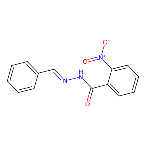 2-nitro-N'-[(E)-phenylmethylidene]benzohydrazide structure