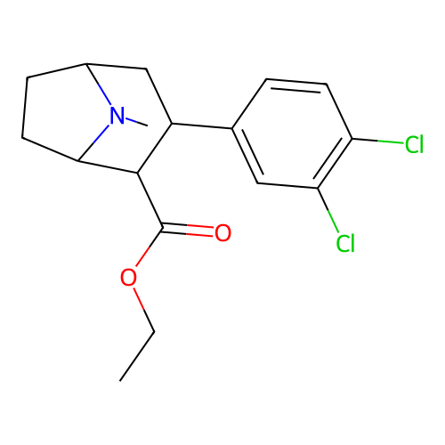 Ethyl 3-(3,4-dichlorophenyl)-8-methyl-8-azabicyclo[3.2.1]octane-2-carboxylate structure
