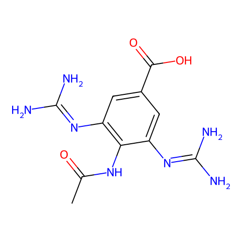 3,5-Dicarbamimidamido-4-acetamidobenzoic acid structure