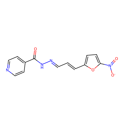 Isonicotinic acid, [3-(5-nitro-2-furyl)allyliden]hydrazide structure