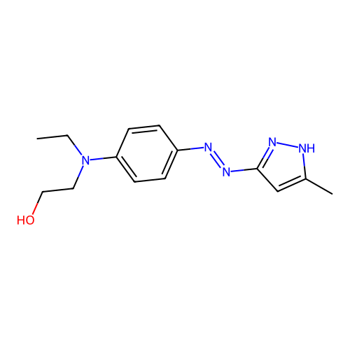 2-{Ethyl-[4-(5-methyl-2H-pyrazol-3-ylazo)-phenyl]-amino}-ethanol structure