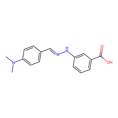3-{2-[4-(Dimethylamino)benzylidene]hydrazino}benzoic acid structure