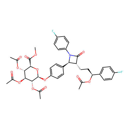 3-O-Acetyl Ezetimibe 2,3,4-Tri-O-acetyl-b-D-glucuronide Methyl Ester structure