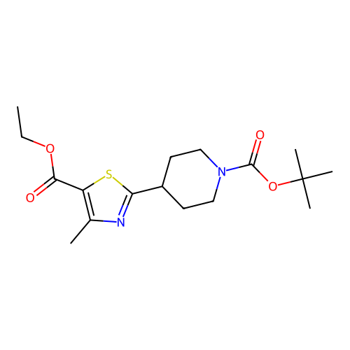 TERT-BUTYL 4-[5-(ETHOXYCARBONYL)-4-METHYL-1,3-THIAZOL-2-YL]TETRAHYDRO-1(2H)-PYRIDINECARBOXYLATE structure