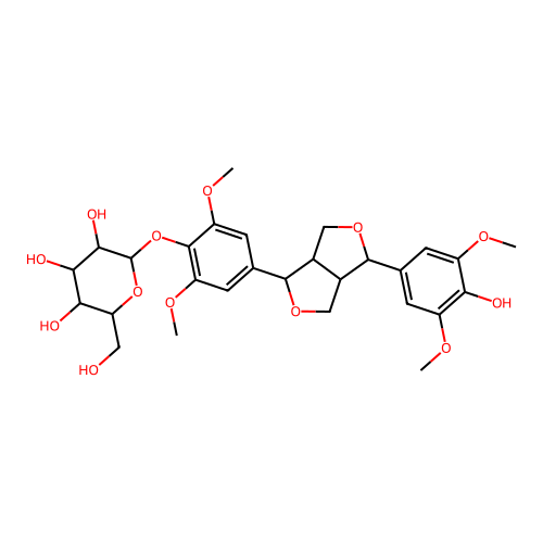 (+)-7-epi-Syringaresinol 4'-glucoside structure