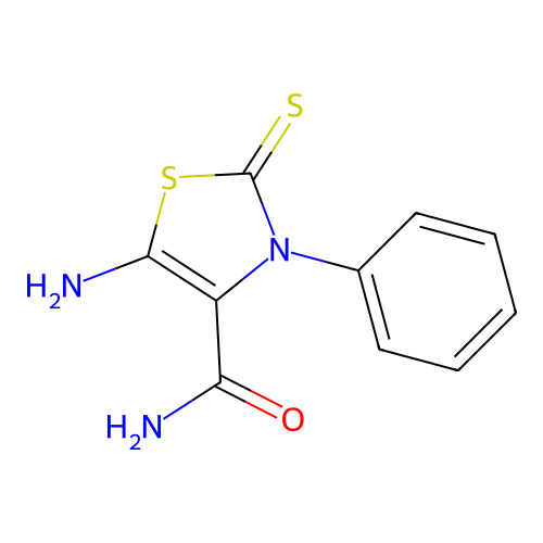 5-Amino-3-phenyl-2-thioxo-2,3-dihydro-1,3-thiazole-4-carboxamide structure