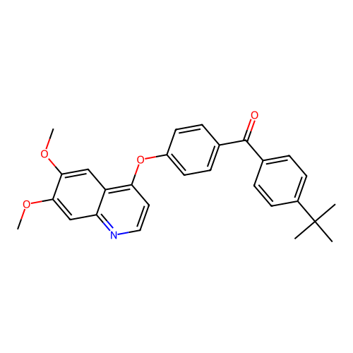 (4-t-Butylphenyl){4-[(6,7-dimethoxy-4-quinolyl)oxy]phenyl}methanone structure