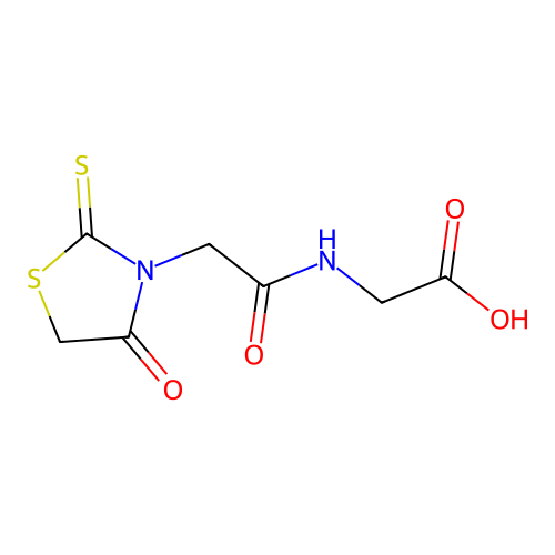 2-[2-(4-Oxo-2-sulfanylidene-1,3-thiazolidin-3-yl)acetamido]acetic acid structure