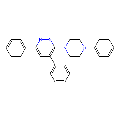 Pyridazine, 4,6-diphenyl-3-(4-phenyl-1-piperazinyl)- structure