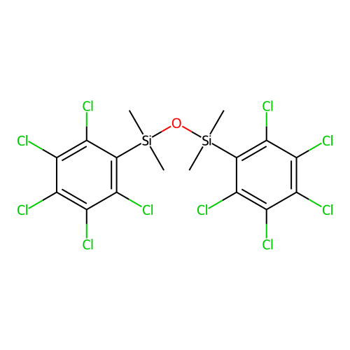 1,3-Bis(pentachlorophenyl)-1,1,3,3-tetramethyldisiloxane structure