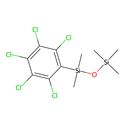 Dimethyl(2,3,4,5,6-pentachlorophenyl)silyl trimethylsilyl ether structure